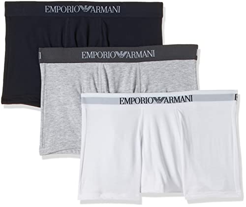 Emporio Armani Underwear Herren 111610CC722 Retroshorts, Mehrfarbig (BCO/GRIGIOMEL/Marine 40510), Small (3erPack)