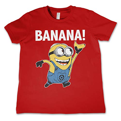 MINIONS Offizielles Lizenzprodukt Banana! Kinder T-Shirt (Rot), 5-6 Jahre