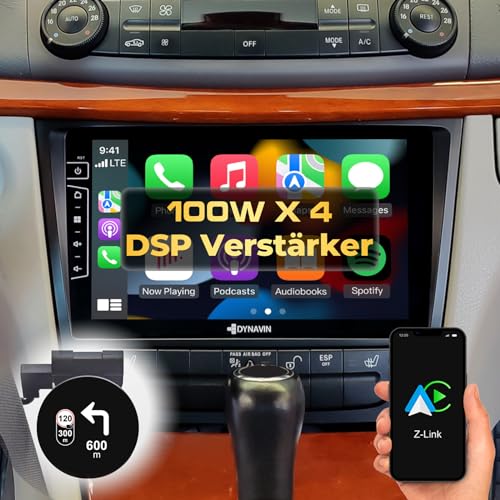 DYNAVIN Android Autoradio Navi für Mercedes E-Klasse W211 CLS C219; mit 4 * 100W DSP Verstärker | Inkl. DAB+ Radio, Kompatibel mit Wireless Carplay und Android Auto; D8-W211 Premium Flex