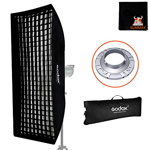 GODOX Softbox 50X130cm Rechteckige Softbox Honeycomb Grid Gitter Softboxes mit Bowens für Portrait Studio Blitz Speedlite Softbox (SB-FW50X130)