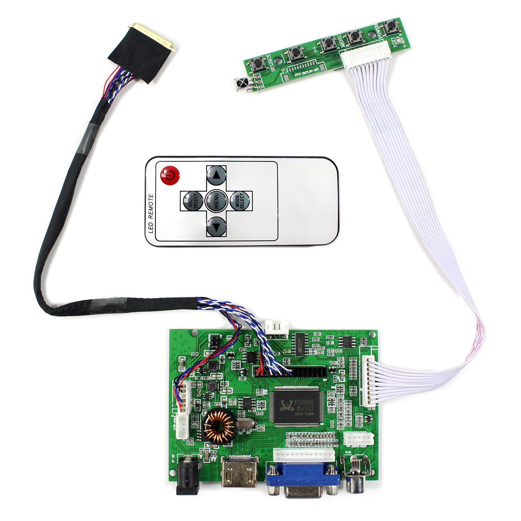 HDMI VGA 2AV Audio Eingang LCD-Controller-Platine für 14" LP140WH1 B140XW02 15,6" LP156WH2-TL B156XW04 1366x768 40Pins LCD Bildschirm (MEHRWEG)