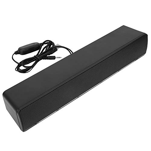 Soundbar Stereo Kabel USB Music Player Bass Surround Sound Box 3,5 mm Eingang für PC-Handys(Schwarz)