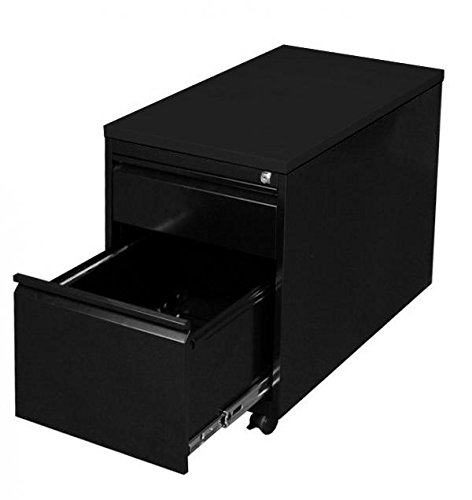 Lüllmann Büro Rollcontainer komplett montiert mit Hängeregister für DIN A4 Hängemappen 62x46x80cm (HxBxT) Bürocontainer schwarz 505311