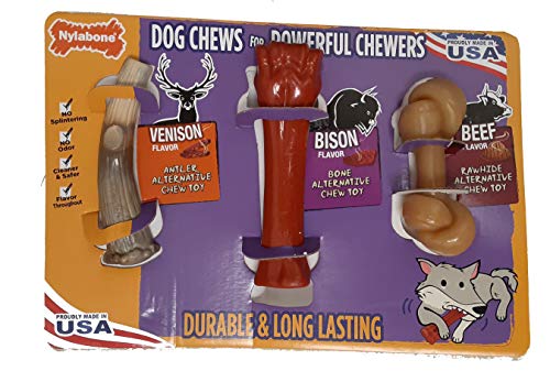 Nylabone Kauspielzeug für Hunde, für kräftige Kauer, 3 Stück