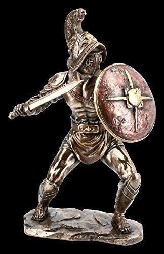 Römische Gladiator Figur - Murmillo im Kampf mit Schwert und Helm Veronese | Deko-Figur, Deko-Artikel, Skulptur, Statue, H 24,5 cm