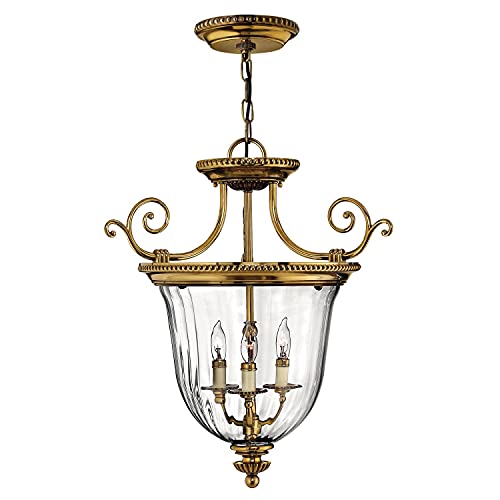 Pompöse Hängeleuchte Echt-Messing brüniert Glas 3-flammig verstellbar bis 3,7m Ø54cm Wohnzimmer Lampe Esstisch