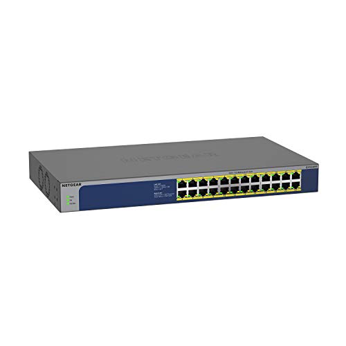 Netgear GS316PP 16-Port Gigabit Ethernet LAN PoE Switch Unmanaged (mit 16x PoE+ 183W, Desktop- oder Rack-Montage, robustes und lüfterloses Metallgehäuse)