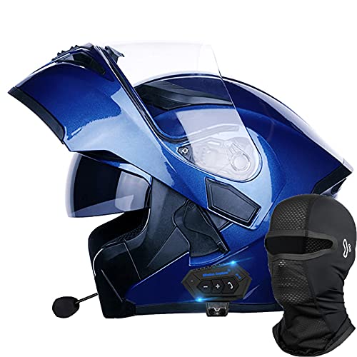 STTTBD Anti-Fog Visier Bluetooth Klapphelm Motorradhelm Integralhelm Hände frei,Geräuschfrei,Automatische Beantwortung ECE/DOT Zertifiziert Helm O,XXXL=(65-66CM)