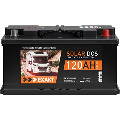 Solarbatterie 120Ah 12V EXAKT DCS Wohnmobil Versorgung Boot Solar Batterie Größenwahl (120AH 12V)