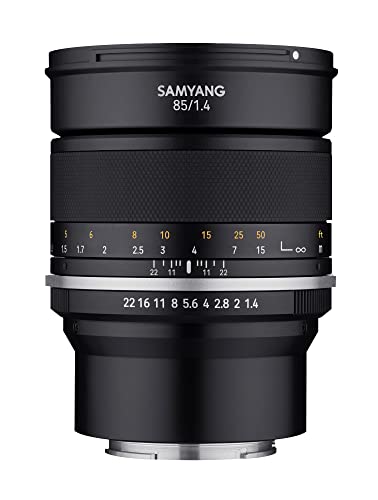 SAMYANGMF 85mm F1,4 MK2 Canon M – Porträt Objektiv manueller Fokus APS-C Festbrennweite für Canon M Mount, 2. Generation für Canon EOS M 10, EOS M 5, EOS M 50, EOS M 6, EOS M6 Mark II, EOS M 200