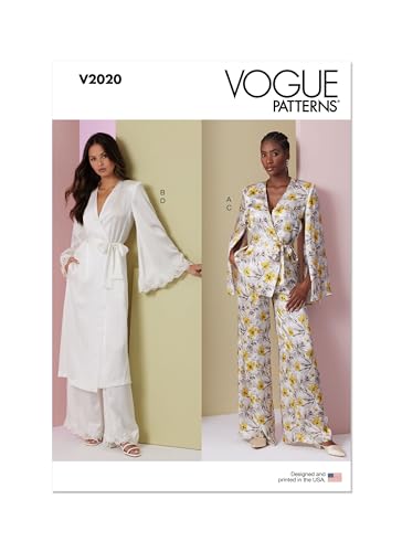 Vogue V2020Y5 Damen-Lounge-Top, Bademantel und Hose, Y5 (46-50-52-54)