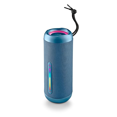 NGS Roller Furia 3 Blue - Kabelloser Lautsprecher mit Bluetooth-Kompatibilität, IPX7-Wasserdichtigkeit, 60 W, True Wireless, USB, Batterielaufzeit 9 Stunden, Blau