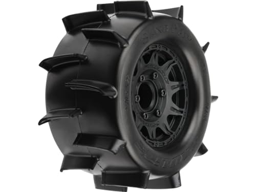 1/10 Sand Paw Front/Rear 2.8" MT Tires Mounted 12mm Blk Raid (2)