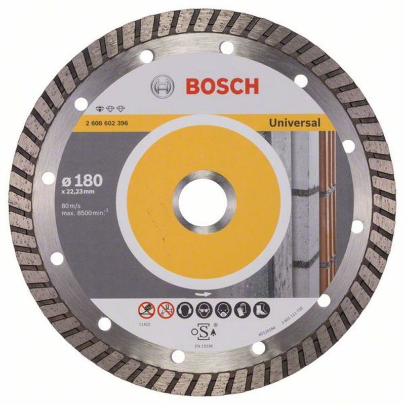 Diamanttrennscheibe Professional for Universal Turbo, 180 x 22,23 x 2,5 x 10 mm Bosch Accessories 2608602396 Durchmesser 180 mm 1 St.