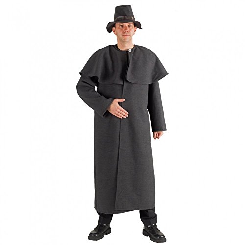 Kostüm Schäfer Deluxe Mantel mit Hut grau Fasching Hirte Nachtwächter (XL)