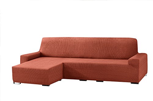 Eysa Aquiles elastisch Sofa überwurf Chaise Longue kurzer arm Links, frontalsicht, Farbe 09-orange, Polyester-Baumwolle, 43 x 37 x 14 cm