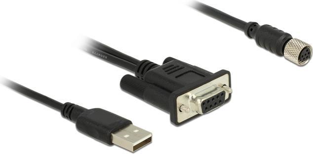 Navilock - Kabel seriell - RS-232 - 6 pin M8 (W) bis USB, DB-9 - 1,2m - Schwarz (62875)