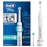 Oral-B Teen Elektrische Zahnbürste/Electric Toothbrush, 3 Putzmodi inkl. Sensitiv & Bluetooth-App für Zahnpflege, Ortho-Care Aufsteckbürste für Zahnspangen, Designed by Braun, weiß
