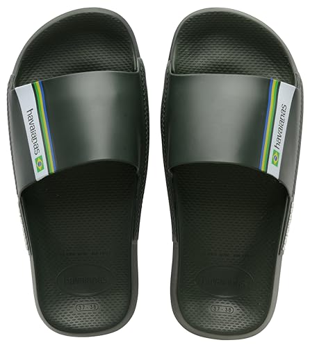 Havaianas Unisex Brasil Slide Sandal, Olivgrün, 35 EU, olivgrün, 2 UK Wide