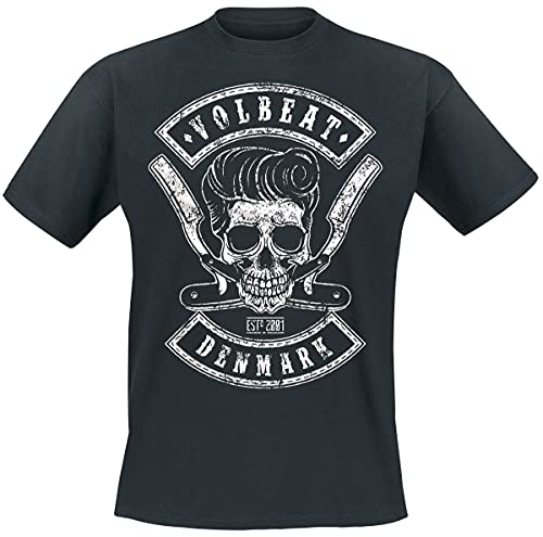 Volbeat Denmark Skull Männer T-Shirt schwarz 3XL 100% Baumwolle Band-Merch, Bands