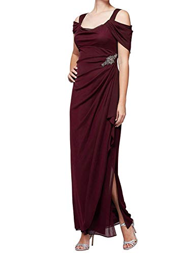 Alex Evenings Damen Long Cold Shoulder Dress (Petite and Regular Sizes) Kleid für besondere Anlässe, Verzierter Gewinn, 42