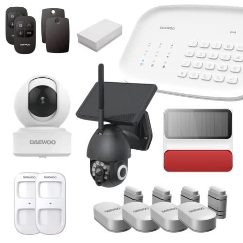 Daewoo Security SA642 Sicherheitssystem - PETFRIENDLY geeignet für Tiere, Innen- und Außenkameras, Solarpanel, Bewegungserkennung
