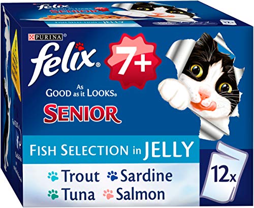 Felix So gut wie es aussieht Senior Katzenfutter Fisch, 12 x 100 g