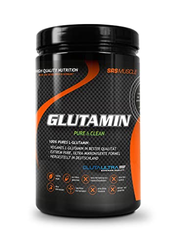SRS Muscle - Glutamin, 500 g, Neutral | 100% pur | pharmazeutisch reines L-Glutamin ohne Zusätze | keine Allergene | 100% vegan | deutsche Premiumqualität