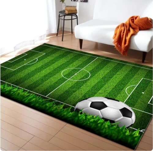 KIESEY Fußball Bilder Teppich Wohnzimmer Dekoration Teppiche für Schlafzimmer Wohnzimmer Teppich zu Hause Eingangstür Matte 80x120cm