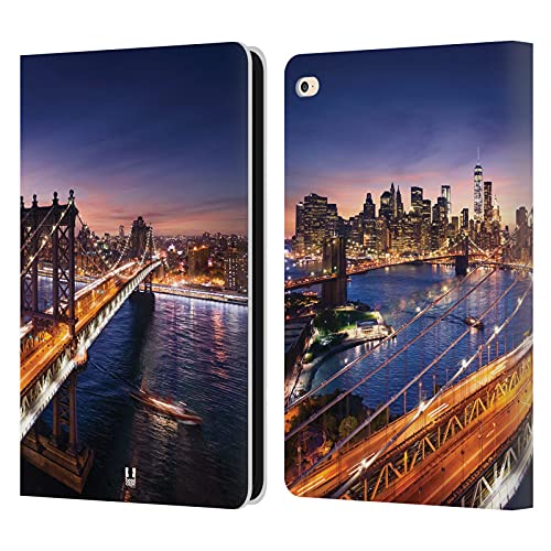 Head Case Designs Brooklyn Bridge Skylines Der Städte Leder Brieftaschen Handyhülle Hülle Huelle kompatibel mit Apple iPad Air 2 (2014)