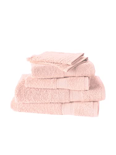De Witte Lietaer 201390 Badezimmerset: 2 Waschlappen + 2 Handtücher 50 x 100 cm + 2 Duschtücher 70 x 140 cm, Baumwolle, Rosa
