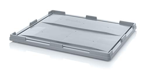 Auer Eurobox Auflagedeckel Bigbox DE 1210 BB L120xB100 cm Kunststoffdeckel grau | robuste Abdeckung für Bigboxen von Auer | Deckel für Großbehälter zum Schutz vor Schmutz und Beschädigungen