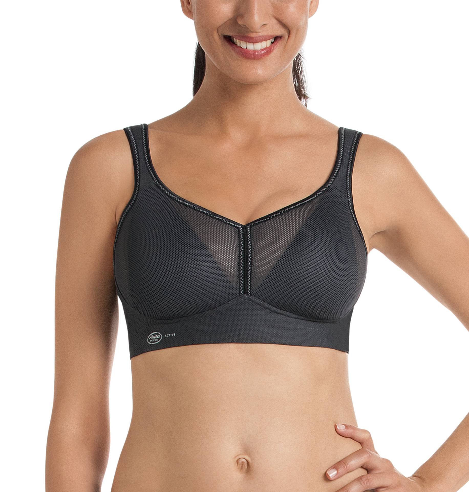 Anita Active Damen air Control DeltaPad Sport-BH, Grau (Anthrazit 408), 75C