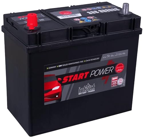 intAct Start-Power 54524GUG Starterbatterie 12V 45Ah, 330A (EN) Kaltstartstrom, zuverlässige und wartungsarme Batterie mit erhöhtem Auslaufschutz