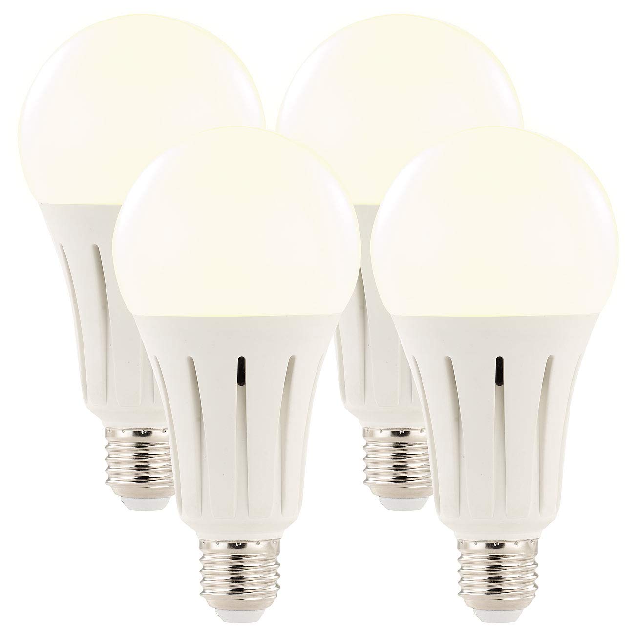 Luminea LED Birnen E27: High-Power-LED-Lampe E27, 23 Watt, 2.400 Lumen, 3000 K, 4er-Set (Energiesparlampen, LED Leuchtmittel E27 neutralweiss, Wohnzimmerleuchten)