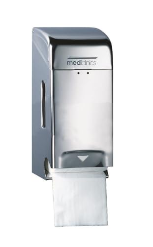 Mediclinics PR0784C - Abschließbarer Toilettenpapierspender Für 2 Rollen, Farbe:Weiß