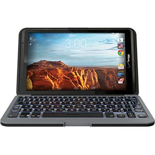 ZAGG Schutzhülle für 2016 Verizon Ellipsis 8 Zoll (20,3 cm) Tablet mit Tastatur mit Hintergrundbeleuchtung, Schwarz