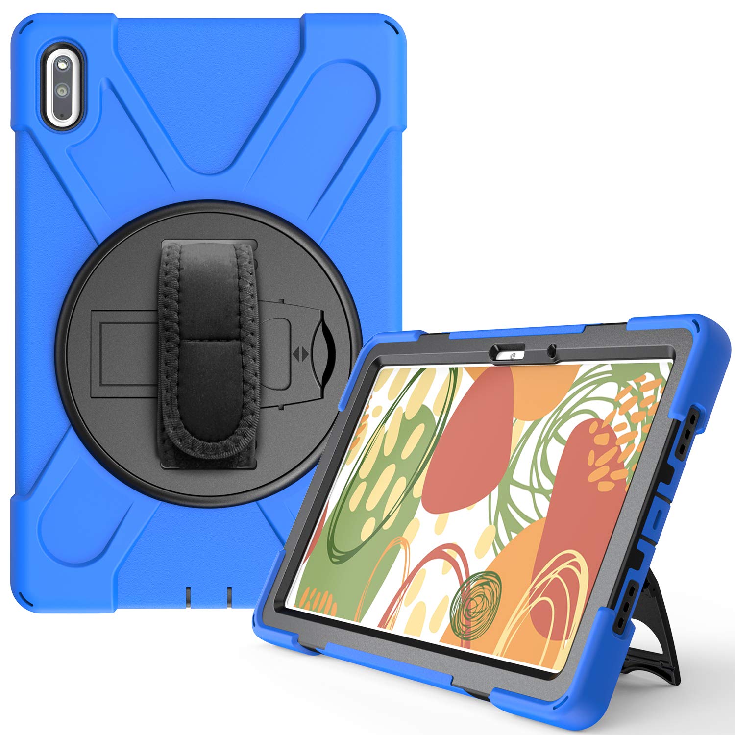 YGoal Hülle für Huawei MatePad 10.4 - [Handschlaufe] [Schultergurt] Robuste Schutzhülle mit Fallschutz Case Cover für Huawei MatePad 10.4 Zoll, Blau