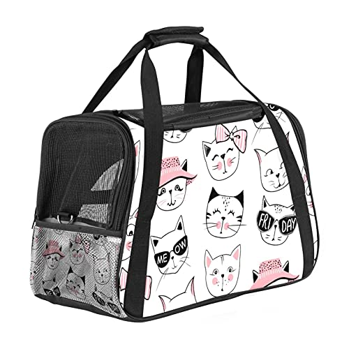 Xingruyun Hundetragetasche Cartoon-Katze Katzentragetasche Faltbare Transporttasche Atmungsaktiv Haustiertasche Für Katzen Und Hunden 43x26x30 cm