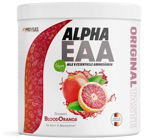ALPHA.EAA | Premium EAA Pulver | Alle 8 essentiellen Aminosäuren | Erfrischend & Leicht | Top Löslichkeit und sensationeller Geschmack | 462g - BLOOD ORANGE (Blutorange)