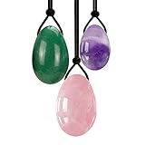 Rosenquarz-Jade-Ei, Amethyst-Yoni-Ei, lila Kristall-Yoni-Eier, natürliches Jade-Ei, straffender Massageball, Kegel-Übungsgerät, ganzes Set JIZTGEDM (Color : 1pc Size L)