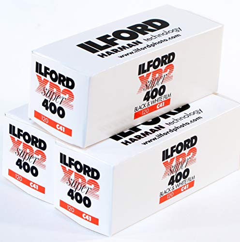 Ilford XP2 Super 400 Film, mittelgroß, Schwarz / Weiß, 3 Stück
