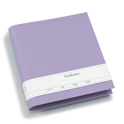 Semikolon 370017 Fotoordner 4 Ring – 29,5x32 cm – Efalinbezug, für Album, Fotobuch mit Ringheftung – lilac silk lila