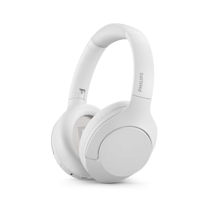 Philips TAH8506WT Kabellose Over Ear Kopfhörer mit Noise Cancelling Pro, kabellose Kopfhörer für Erwachsene, Faltbare Over Ear-Kopfhörer mit Mikrofon, Bluetooth, 60 Stunden Spielzeit, Weiß