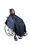 KMINA - Regencape Rollstuhl Erwachsene (Thermische Innenauskleidung), Rollstuhldecke Wasserdicht mit Reißverschluss, Regen Poncho Cape für Rollstuhl, Decke für Rollstuhlfahrer mit Kapuze