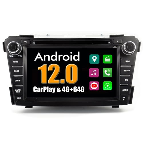 Roverone Android System 7 Zoll Doppel DIN Autoradio GPS für Hyundai i40 2011 2012 2013 2014 2015 mit Navigation Radio Stereo DVD Bluetooth SD USB Touch Bildschirm