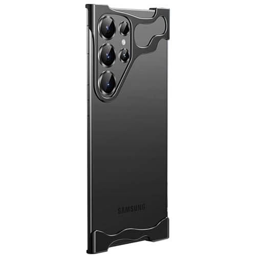 LOXO CASE Hülle für Samsung Galaxy S24 Ultra/S24 Plus/S24, Speziell Geformte Metalleckenpolsterung, Anti-Fall-Handyhülle mit Kameraobjektivschutz,Black,S24 Plus