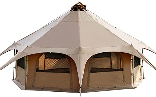 Tipi-Baumwollzelt, Pyramiden-Jurtenzelt, Mehrpersonen-Familien-Glamping-Zelt, doppelschichtig, große wasserdichte Tipi-Zelte für 8–10 Personen
