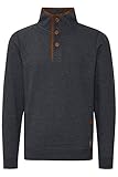 Blend Achlias Herren Troyer Sweatpullover mit Stehkragen Knöpfen und Taschen, Größe:S, Farbe:Navy (70230)