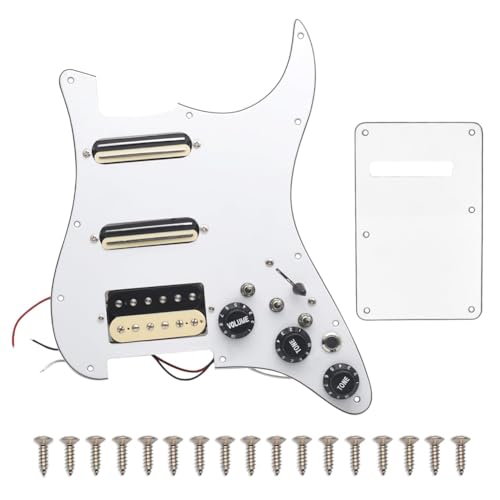 FIGGRITID SSH-Coil Splitting E-Gitarren-Schlagbrett, 2 Mini-Humbucker + 1 Humbucke + Silence-Schalter, vorverdrahtete Schlagplatte, langlebig, einfache Installation